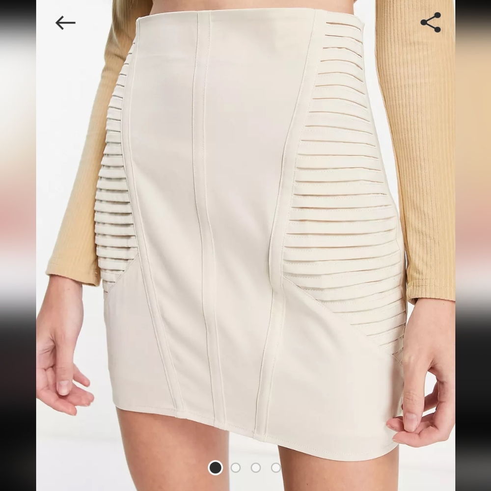 ASOS DESIGN Satin Corset Mini Skirt in Champagne